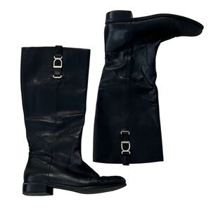 Banana Republic Black Leather Heeled Boots